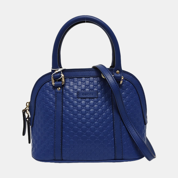 Authenticated pre-owned  Microguccissima Monogram Calfskin Blue - Shoulder Bag at Looply