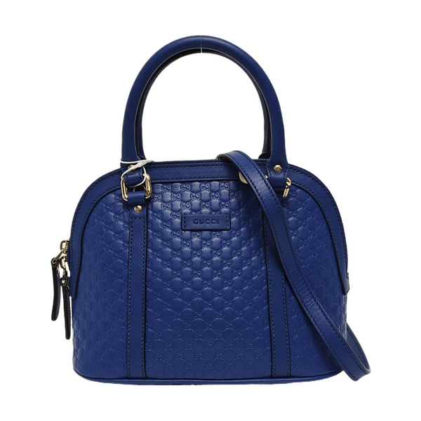 Authenticated pre-owned  Microguccissima Monogram Calfskin Blue - Shoulder Bag at Looply