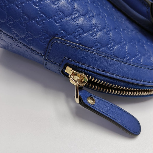 Authenticated pre-owned  Microguccissima Monogram Calfskin Blue - Shoulder Bag at Looply
