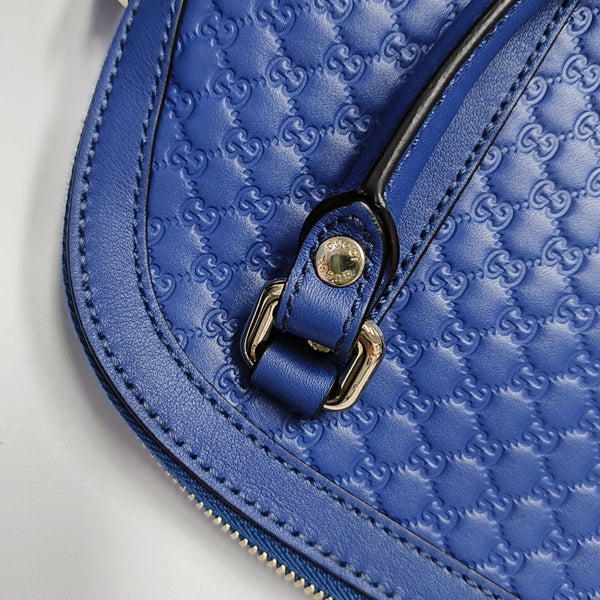 Authenticated pre-owned  Microguccissima Monogram Calfskin Blue - Shoulder Bag at Looply