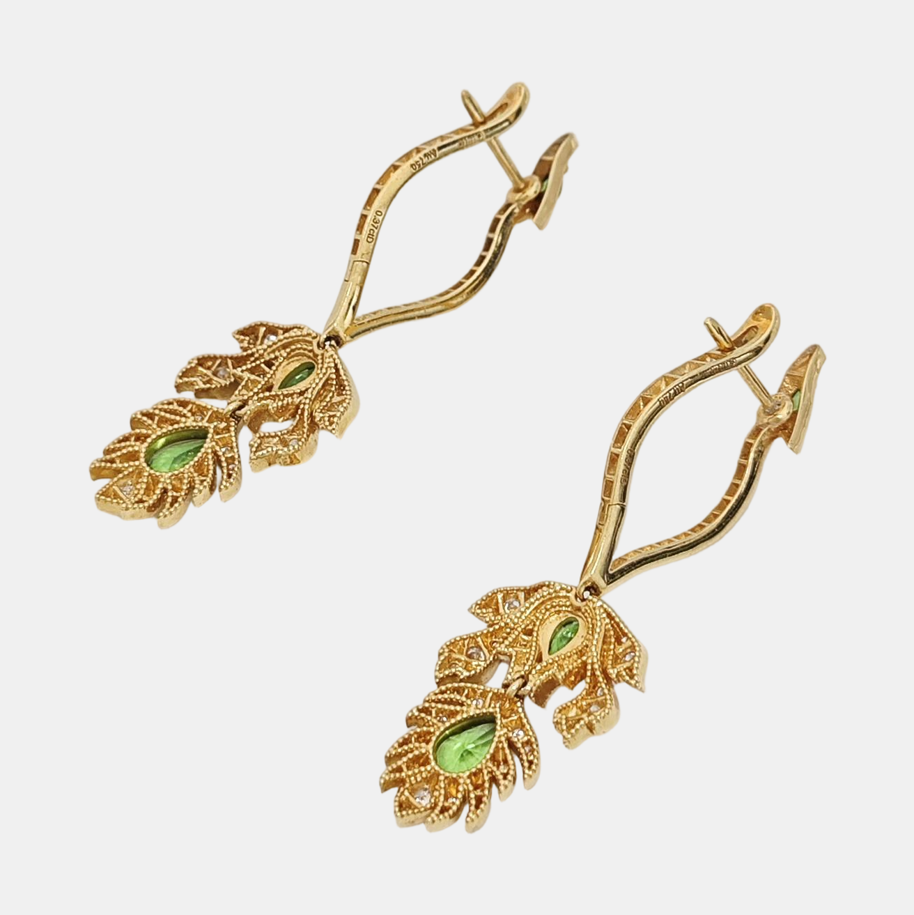 Authenticated pre-owned  Flora 18K Gold Diamond Tsavorite Gold Earring - Earrings at Looply