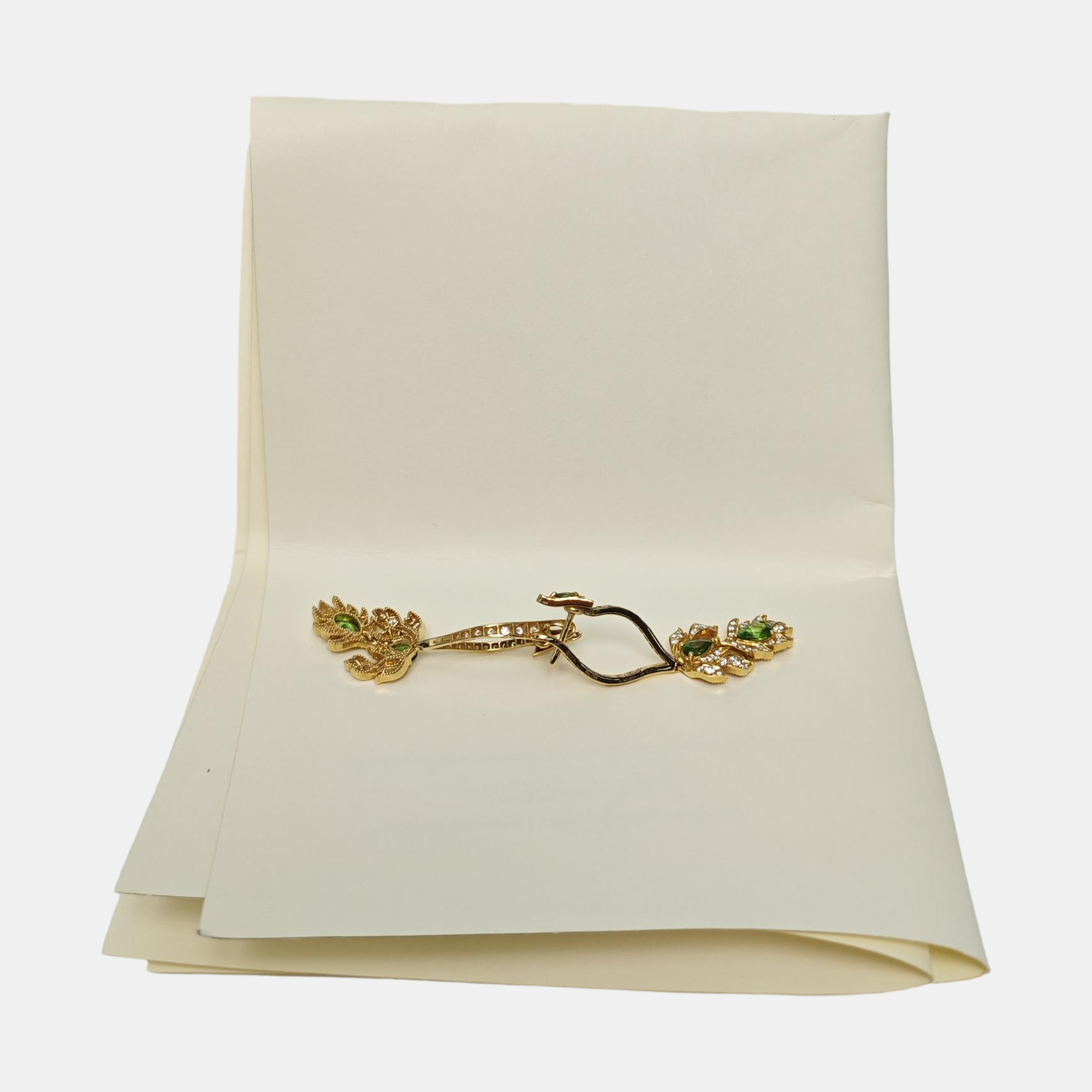 Authenticated pre-owned  Flora 18K Gold Diamond Tsavorite Gold Earring - Earrings at Looply