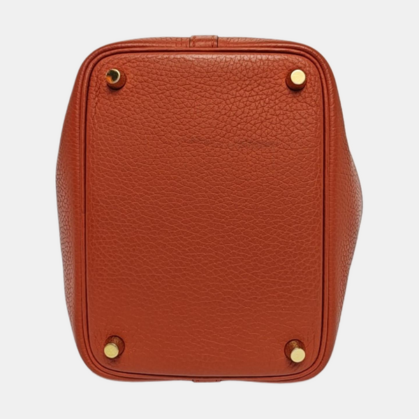 Authenticated pre-owned  Picotin Lock 18 Clemence Brown - Top Handle Bag at Looply