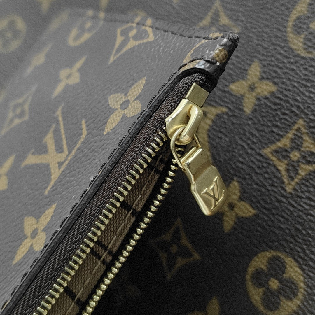 NEVERFULL GM Monogram Coated Canvas Brown