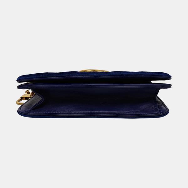 Authenticated pre-owned  GG Marmont Velvet Blue - Shoulder Bag at Looply