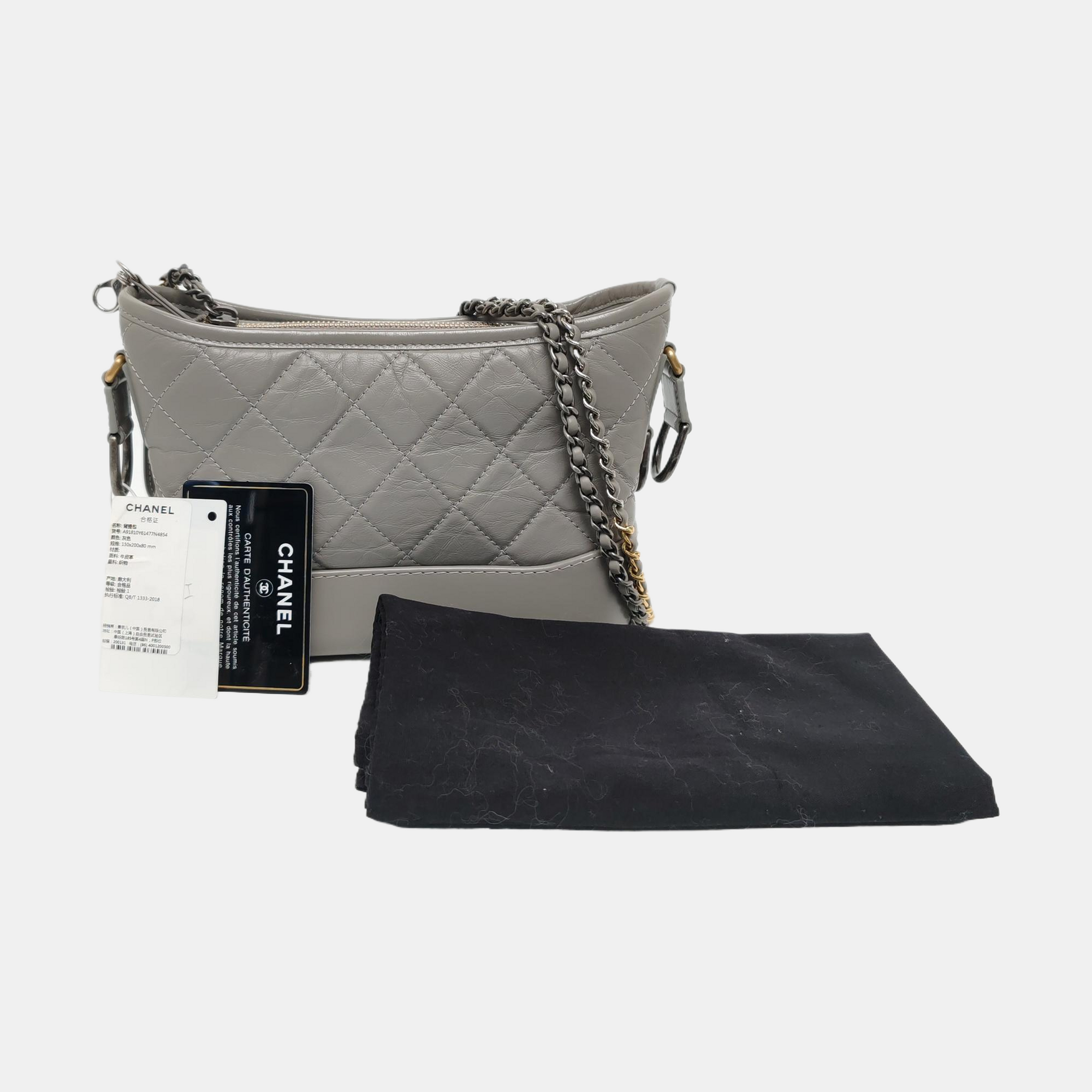 Authenticated pre-owned  Gabrielle Small Quilted Calfskin Gray - Shoulder Bag at Looply