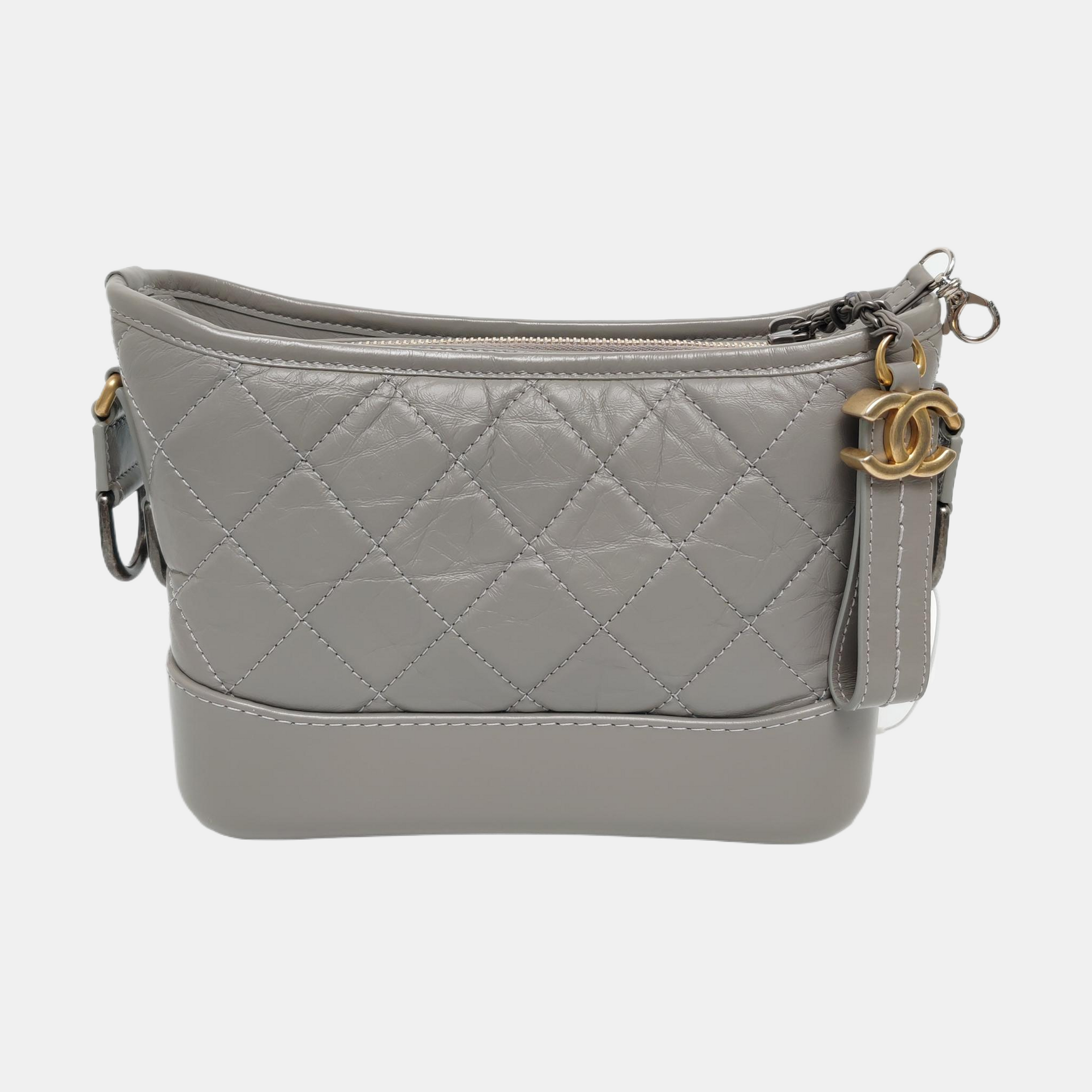 Authenticated pre-owned  Gabrielle Small Quilted Calfskin Gray - Shoulder Bag at Looply