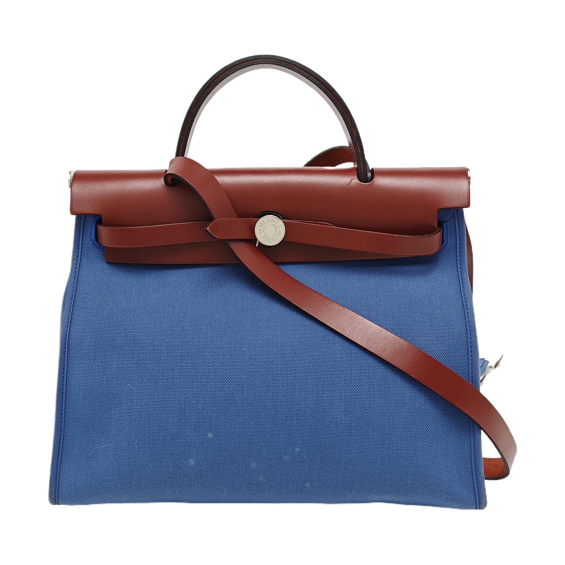 Authenticated pre-owned  Herbag 31 Canvas Blue - Shoulder Bag at Looply