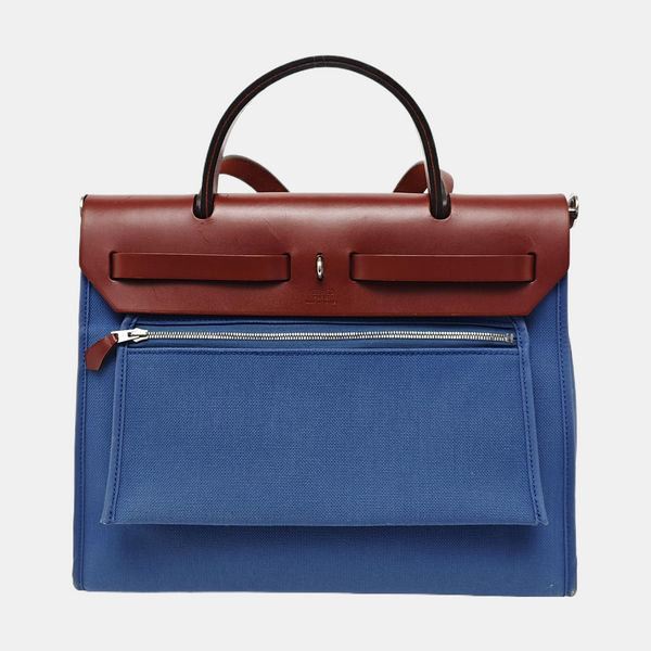 Authenticated pre-owned  Herbag 31 Canvas Blue - Shoulder Bag at Looply