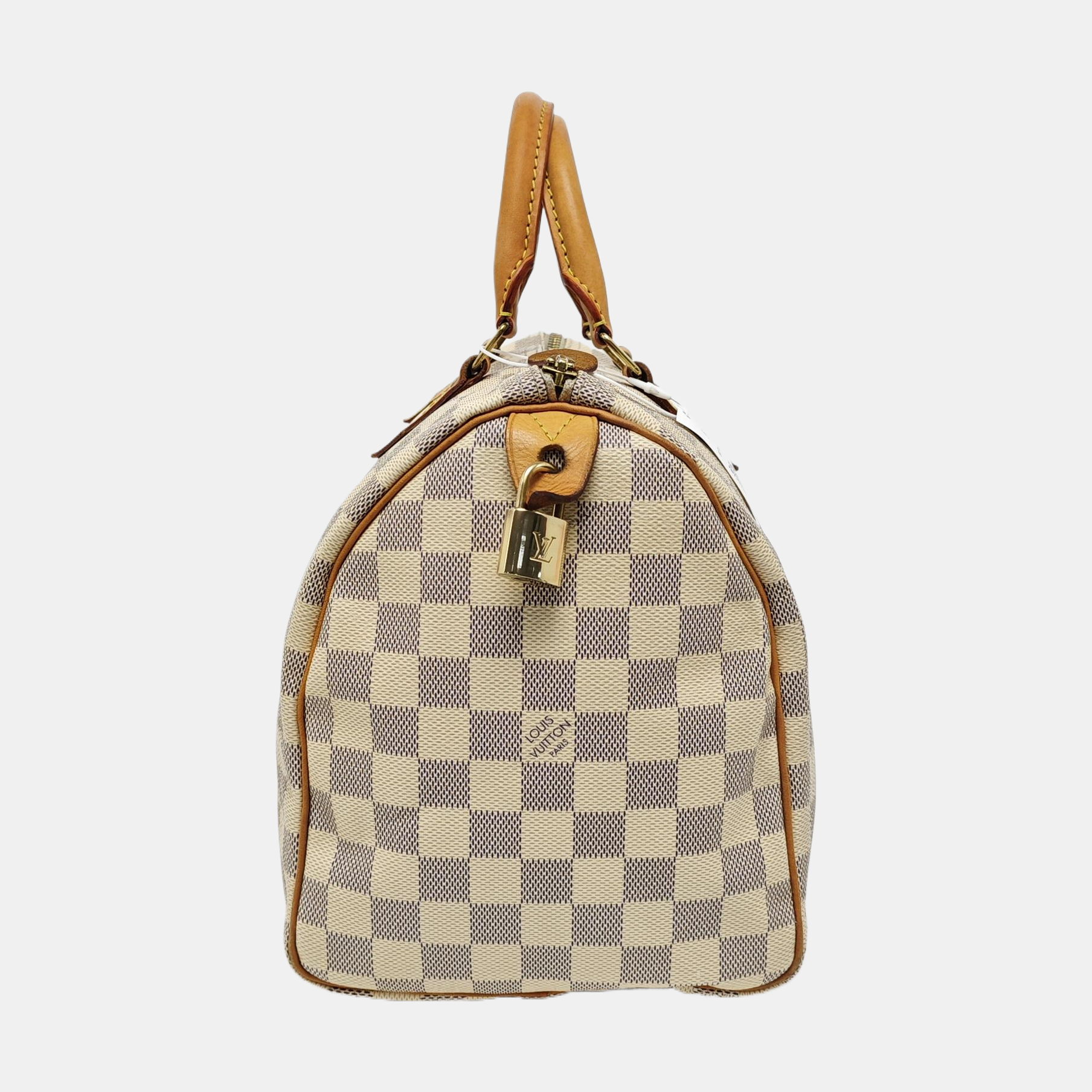 Authenticated pre-owned  Speedy 30 Damier Azur Coated Canvas White - Top Handle Bag at Looply
