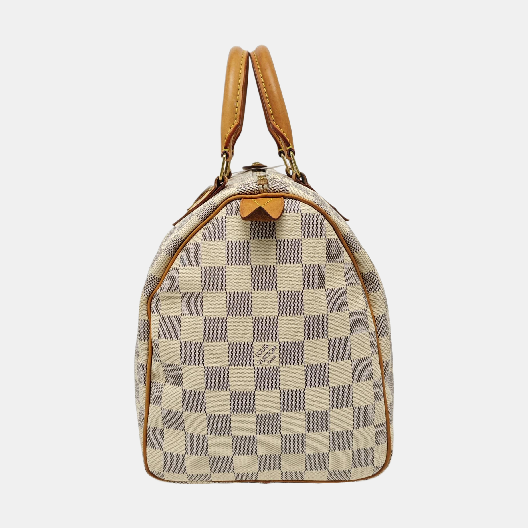 Authenticated pre-owned  Speedy 30 Damier Azur Coated Canvas White - Top Handle Bag at Looply