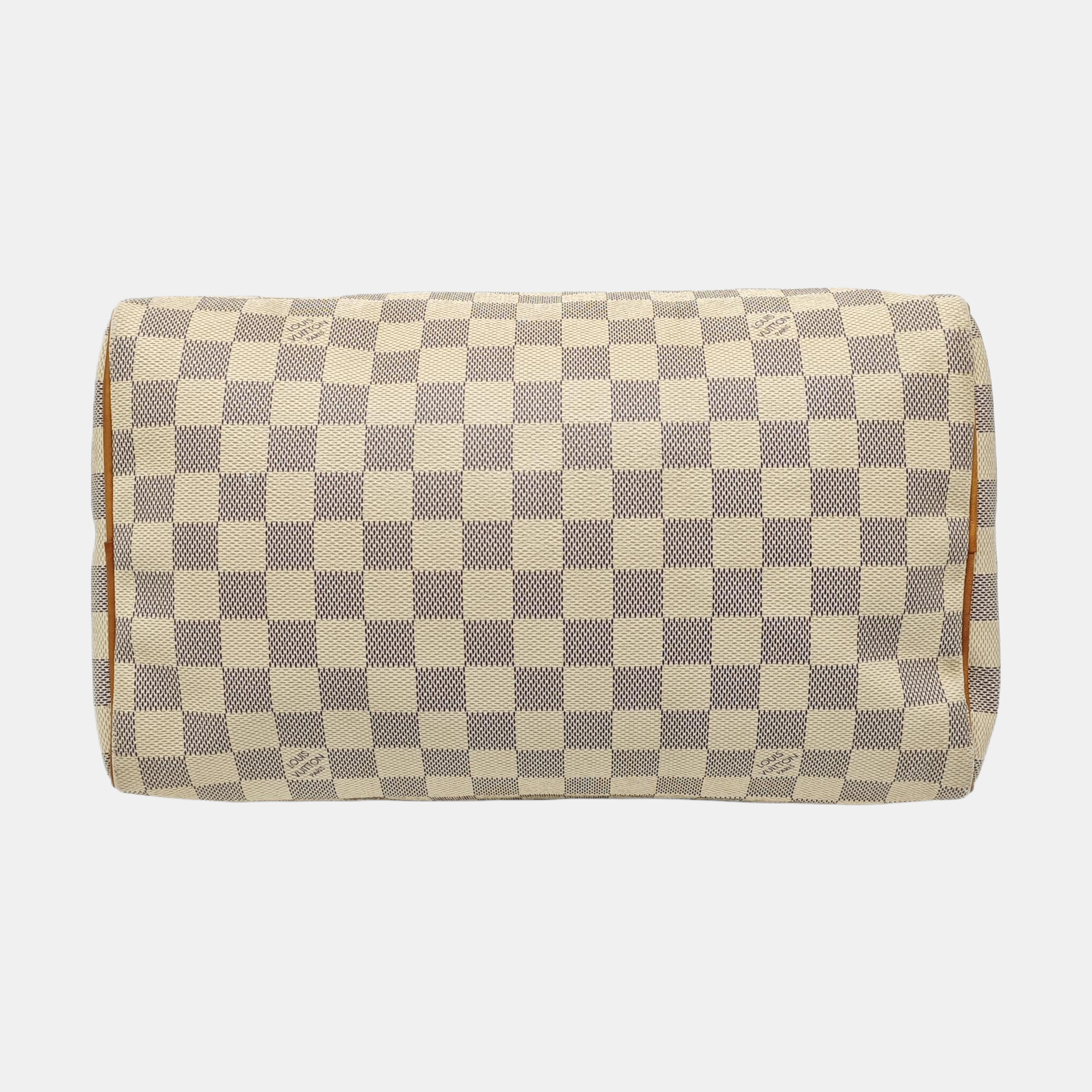 Authenticated pre-owned  Speedy 30 Damier Azur Coated Canvas White - Top Handle Bag at Looply