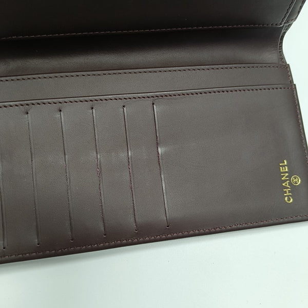 Quilted Grained Calfskin Wallet Black