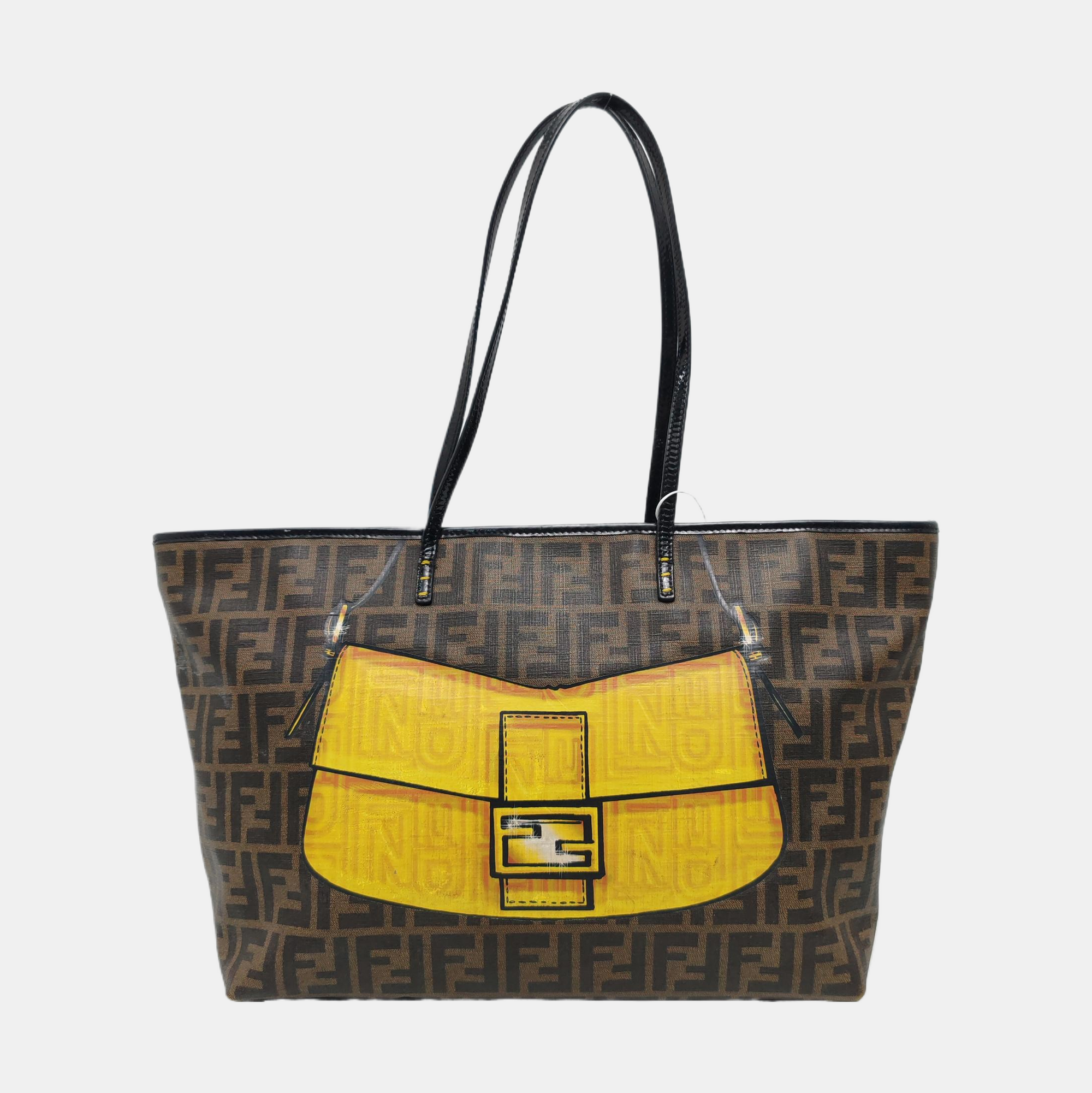 Coated Canvas Tote Bag Brown