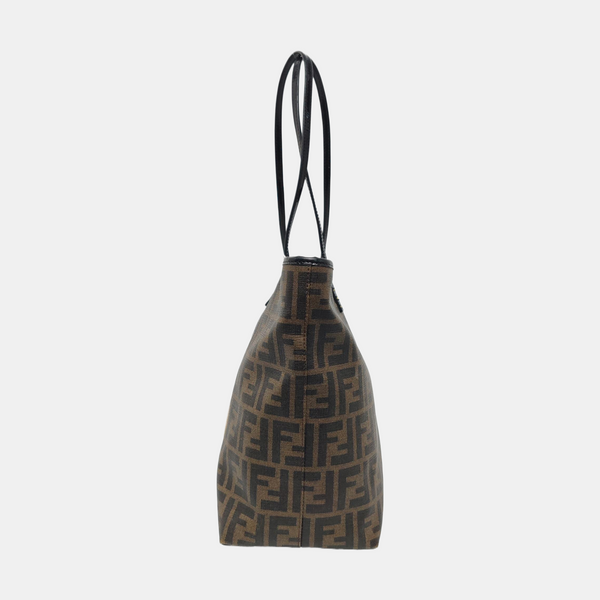Coated Canvas Tote Bag Brown