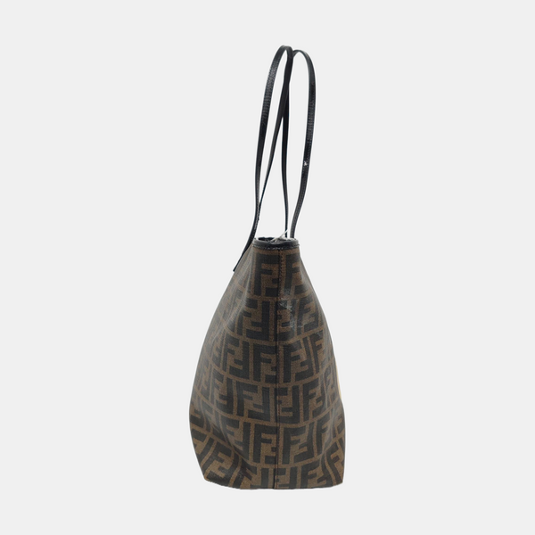 Coated Canvas Tote Bag Brown