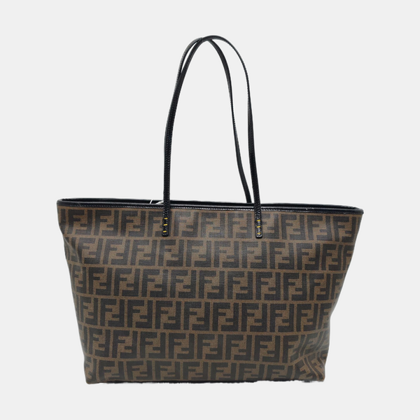 Coated Canvas Tote Bag Brown