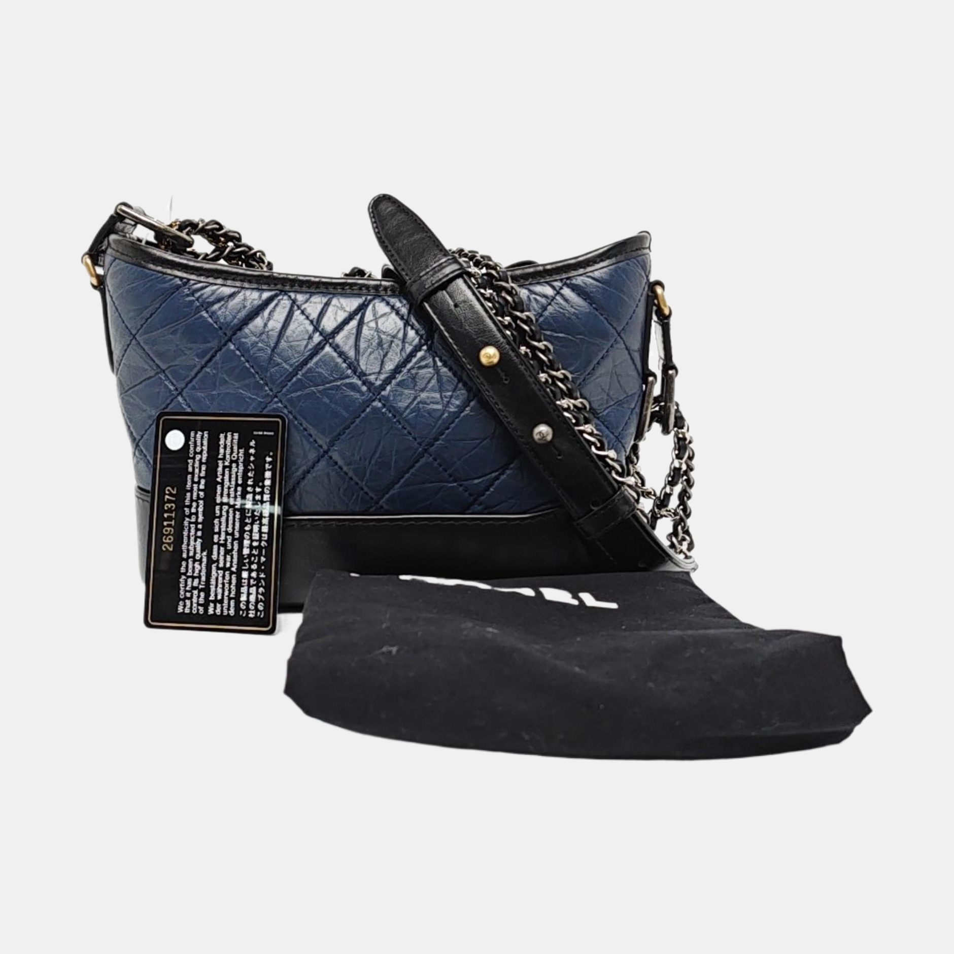 Authenticated pre-owned  Gabrielle Quilted Calfskin Blue - Shoulder Bag at Looply