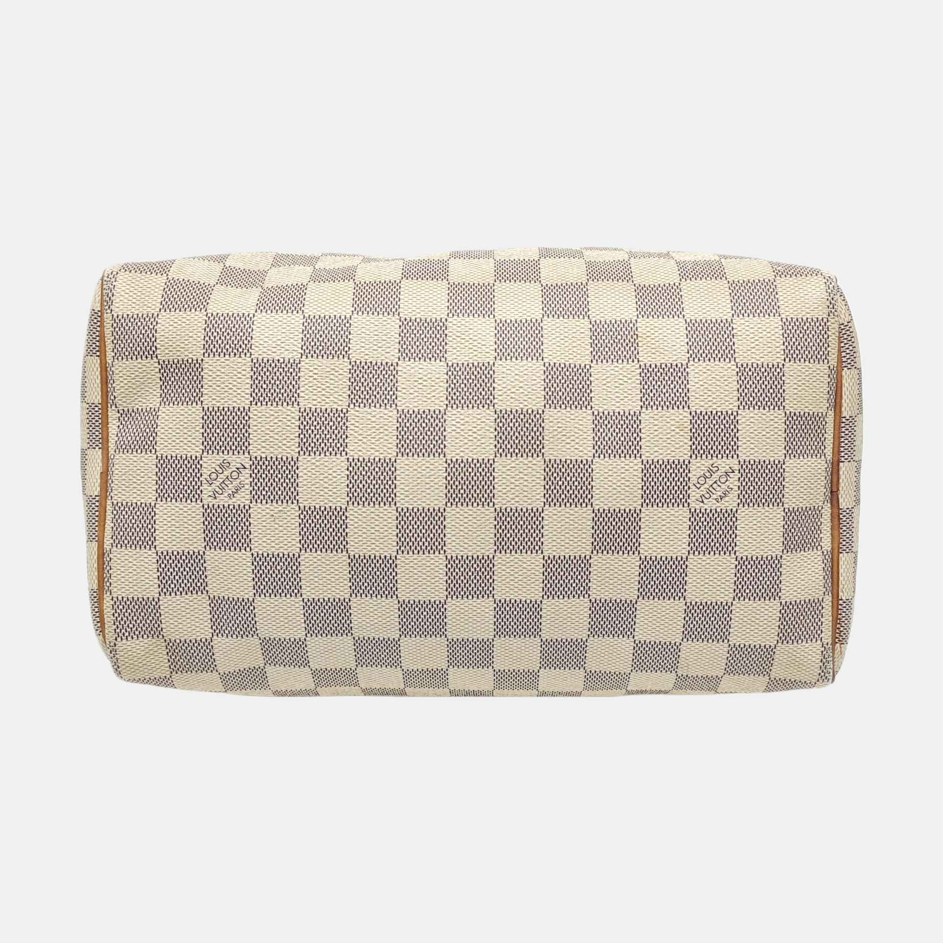 Authenticated pre-owned  Speedy 25 Damier Azur Coated Canvas White - Top Handle Bag at Looply