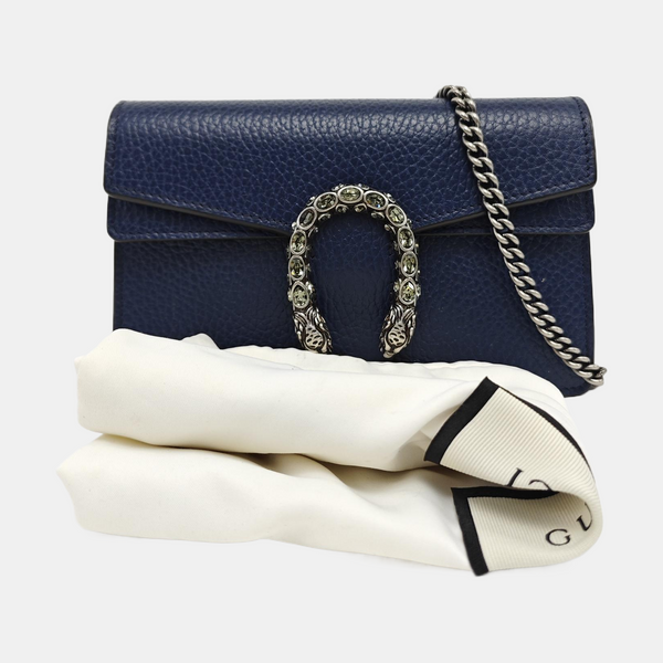 Authenticated pre-owned  Dionysus Super Mini Calfskin Blue - Shoulder Bag at Looply