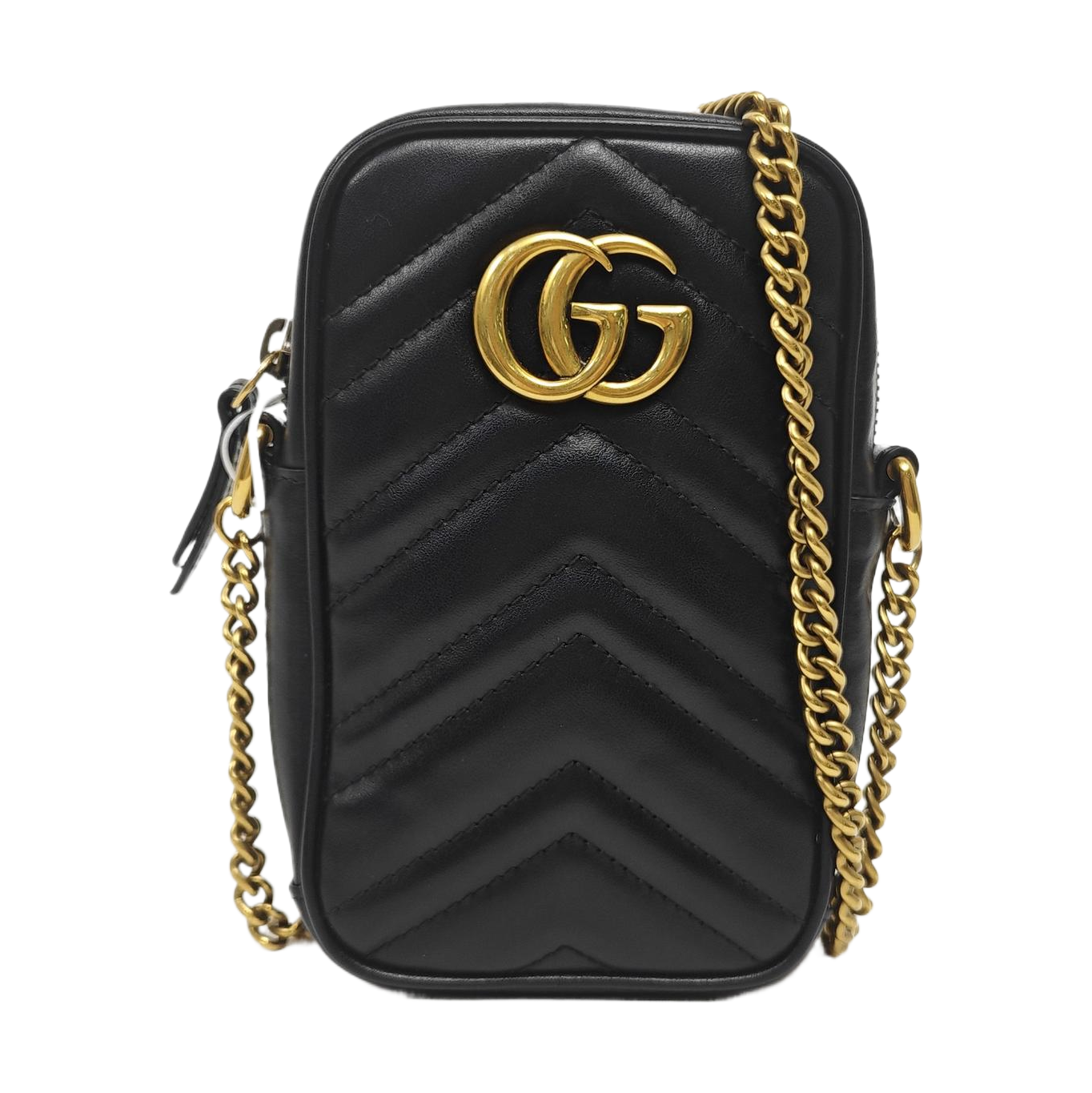 Authenticated pre-owned  GG Marmont Mini Calfskin Black - Crossbody Bag at Looply