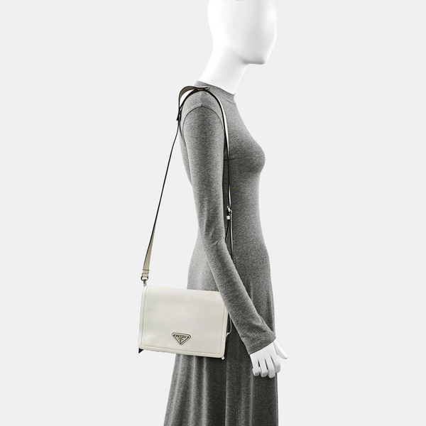 Calfskin Shoulder Bag White