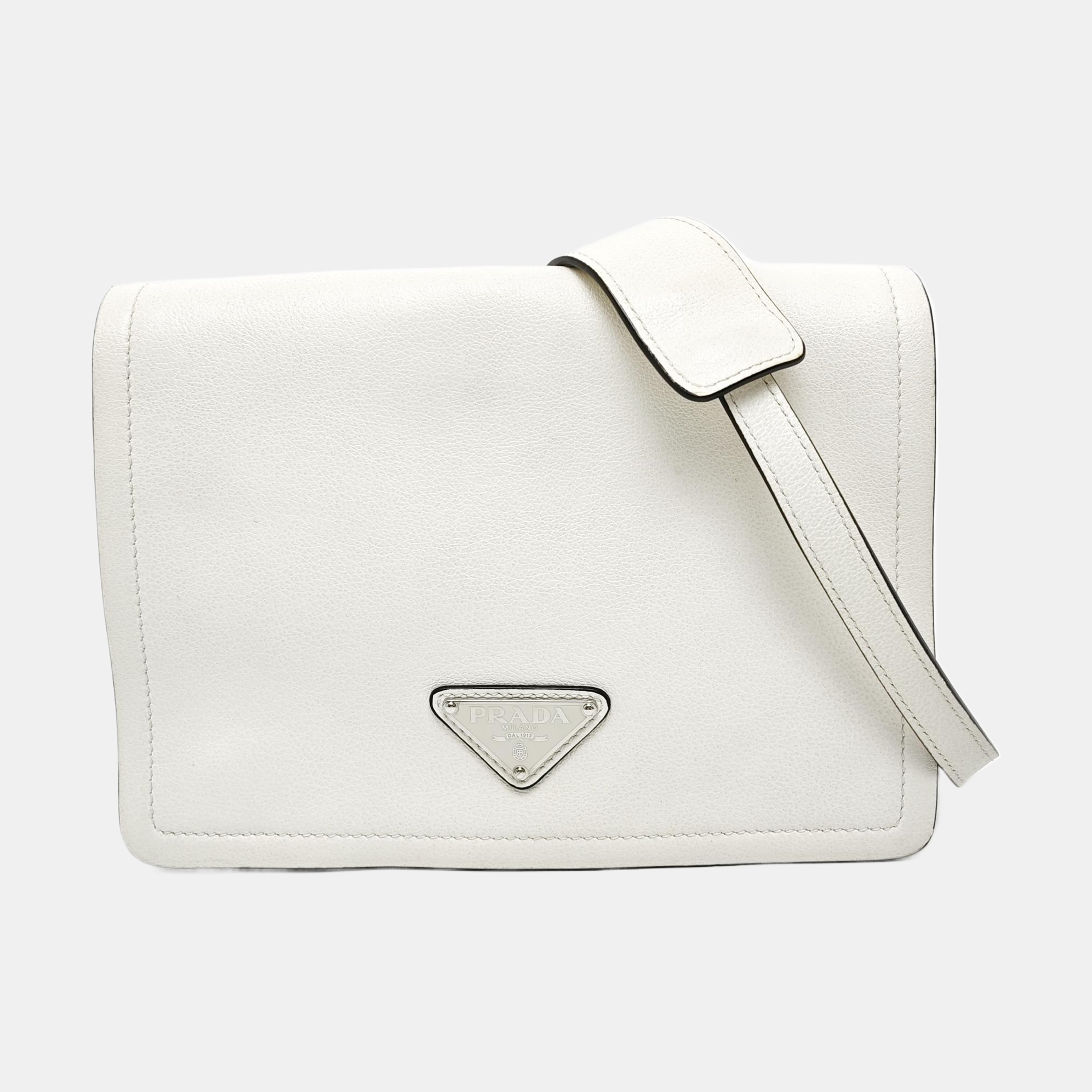 Calfskin Shoulder Bag White