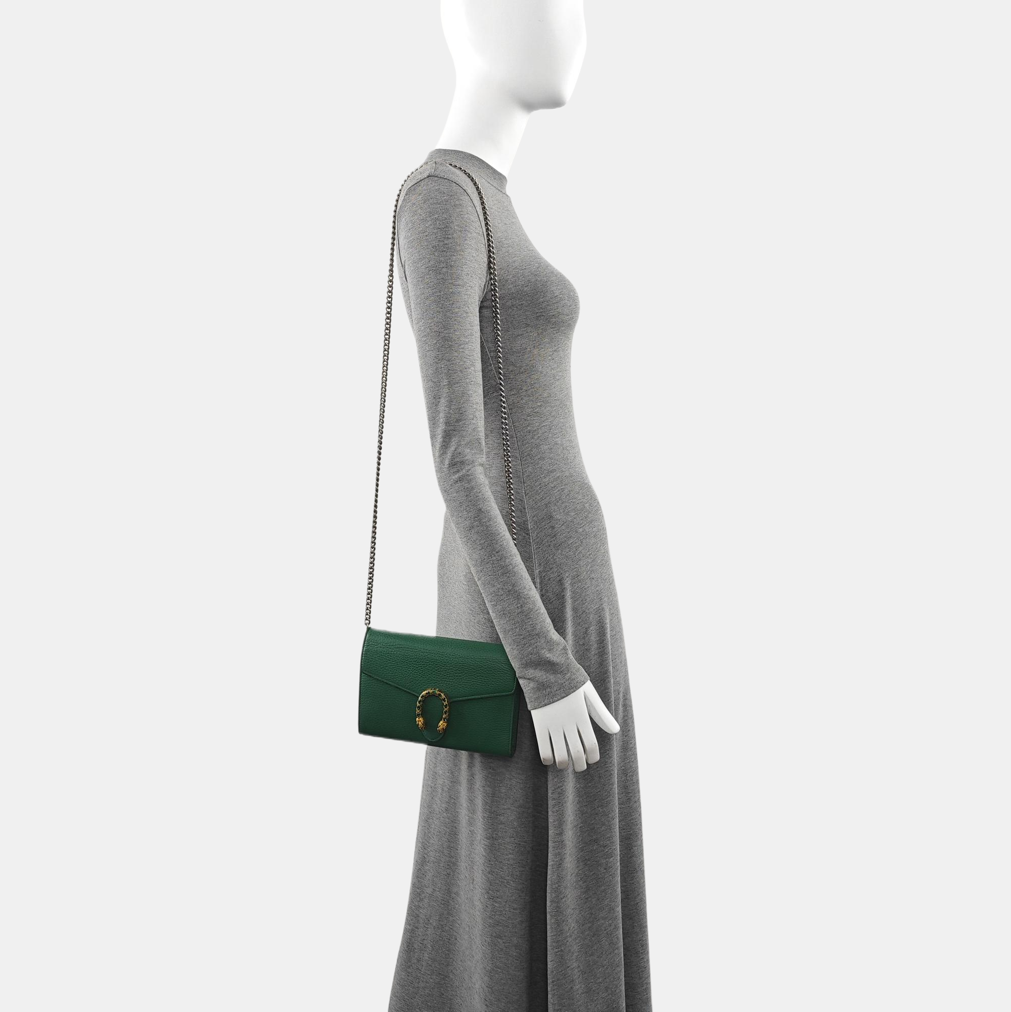 Authenticated pre-owned  Dionysus Super Mini Calfskin Green - Crossbody Bag at Looply
