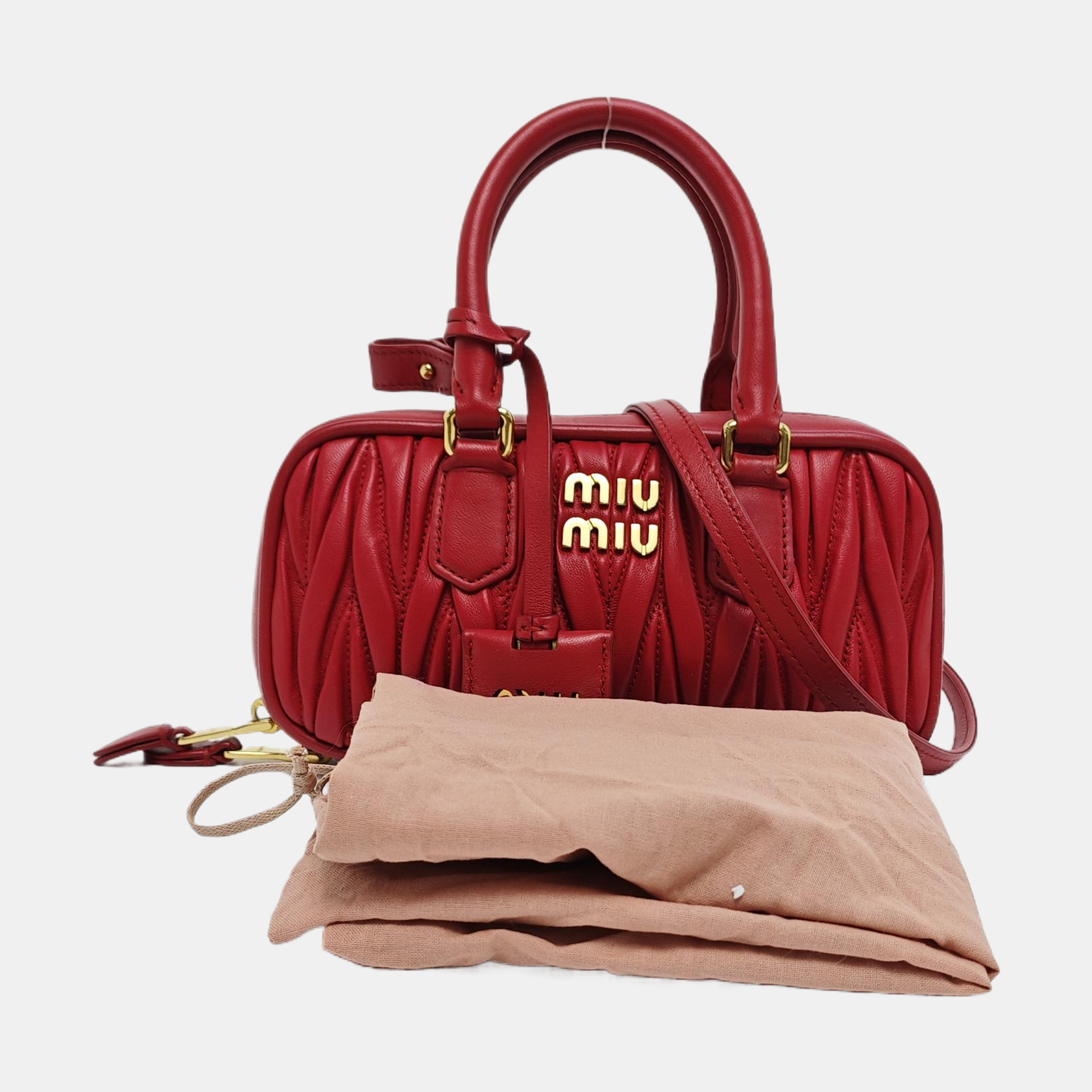 Arcadie Matelassé Small Quilted Lambskin Red