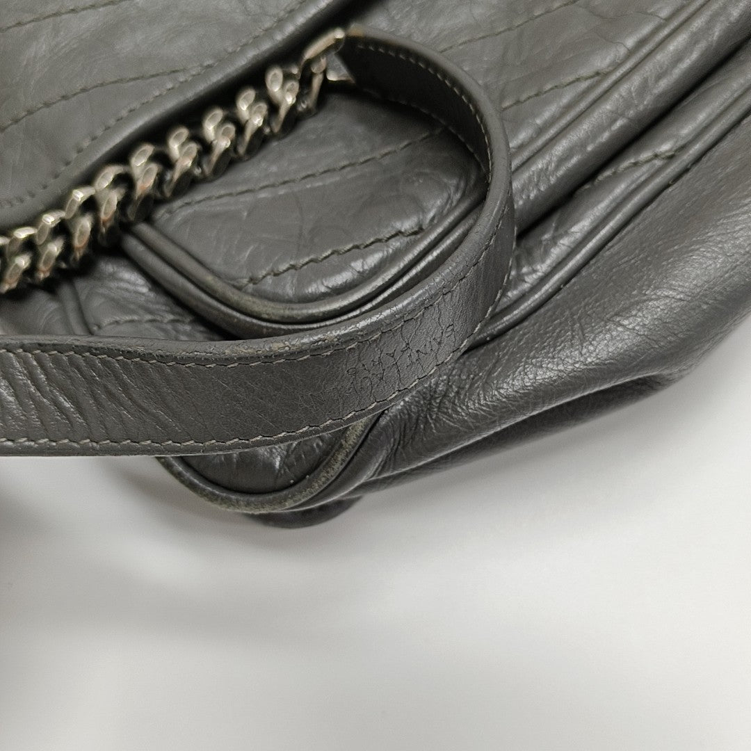 NIKI Medium Chevron Calfskin Gray