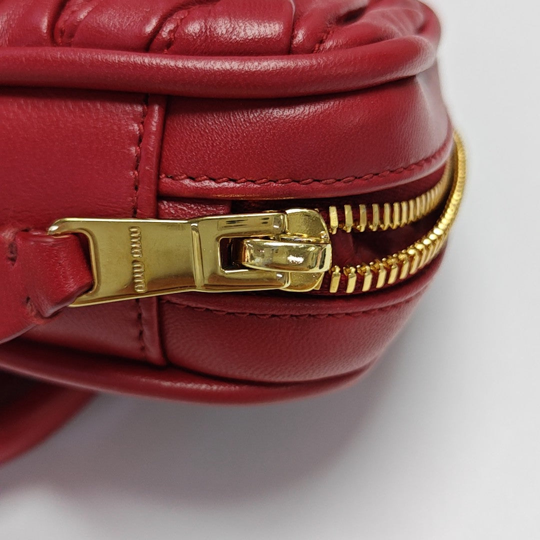 Arcadie Matelassé Small Quilted Lambskin Red