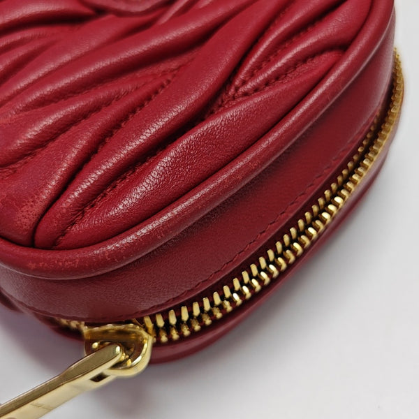 Arcadie Matelassé Small Quilted Lambskin Red
