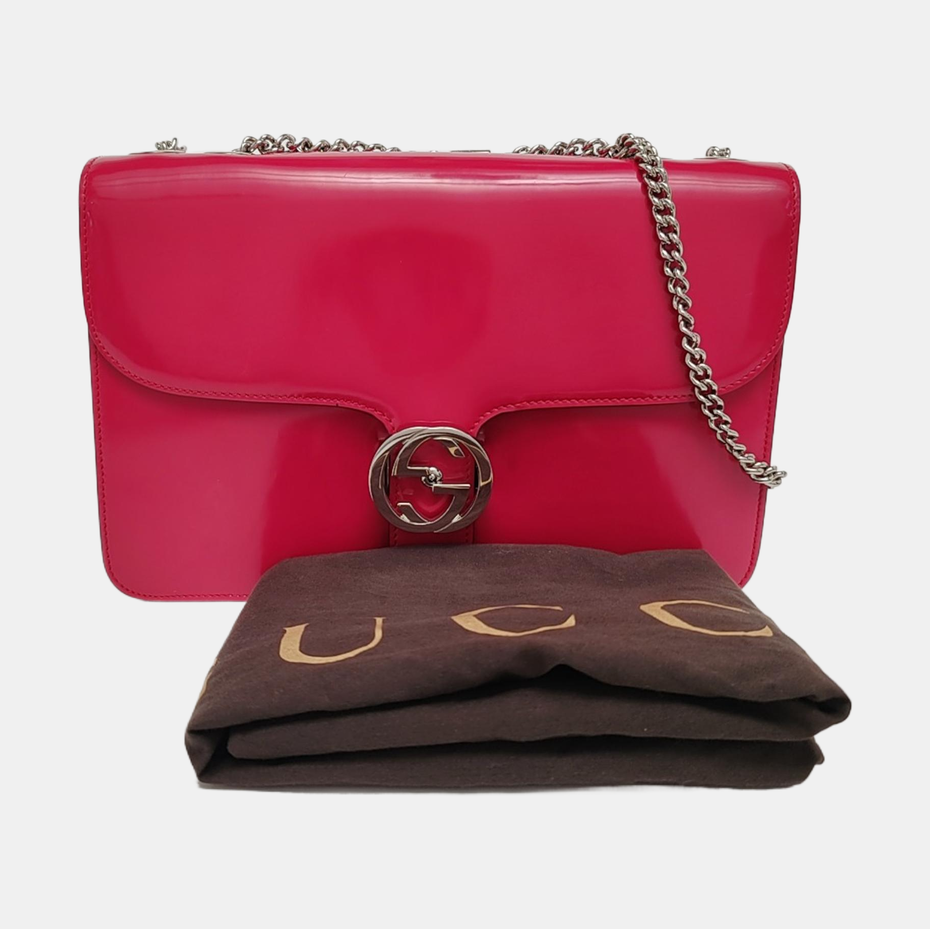 Authenticated pre-owned  Interlocking G Large Calfskin Pink - Shoulder Bag at Looply