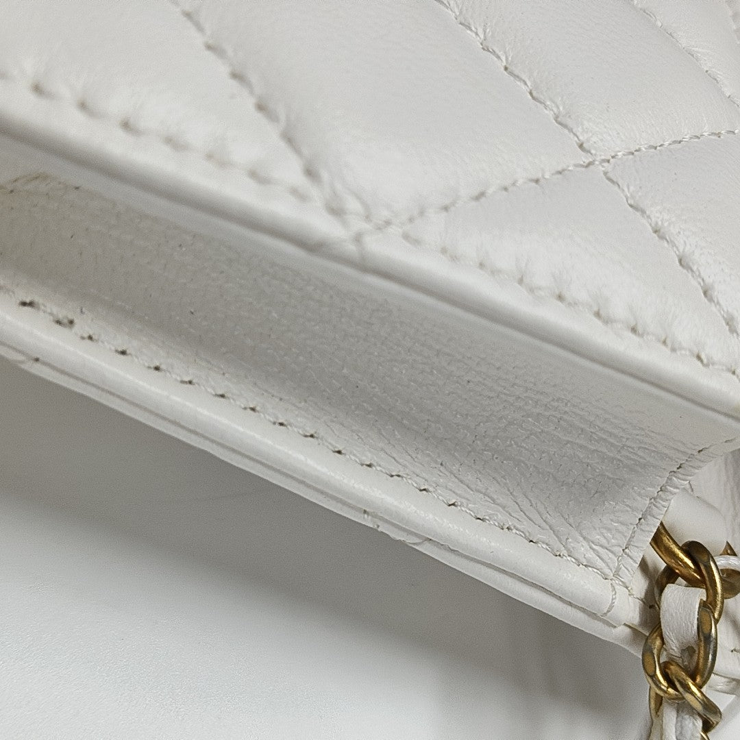 Quilted Lambskin White