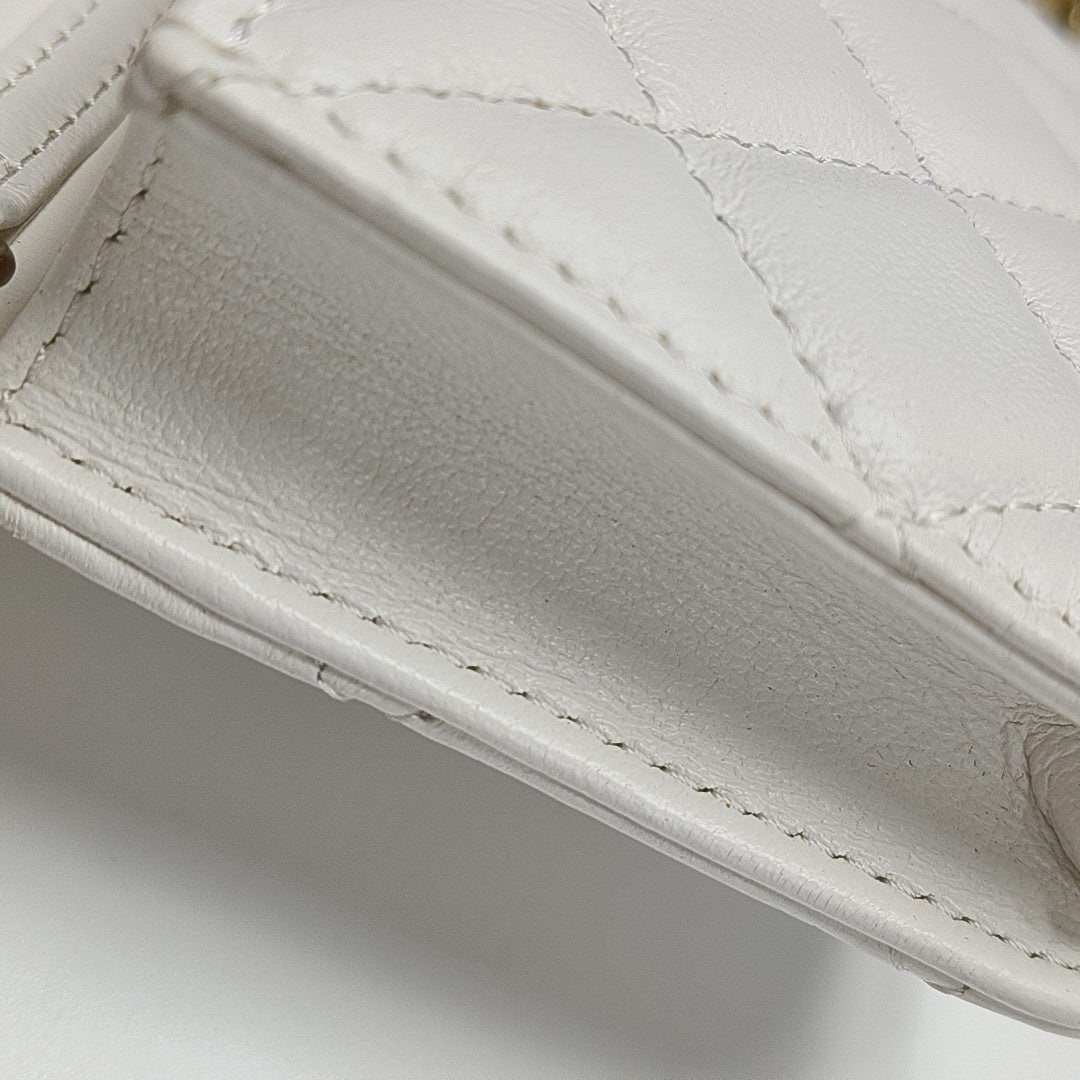 Quilted Lambskin White