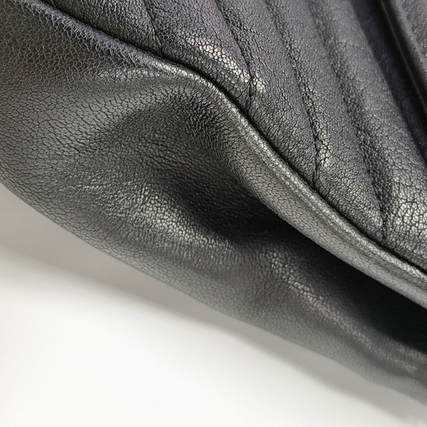 COLLEGE Medium Chevron Lambskin Black
