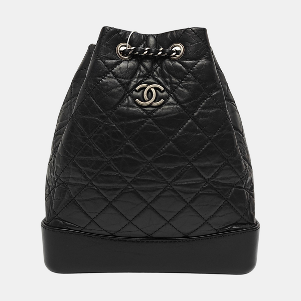 GABRIELLE Large Quilted Calfskin Black