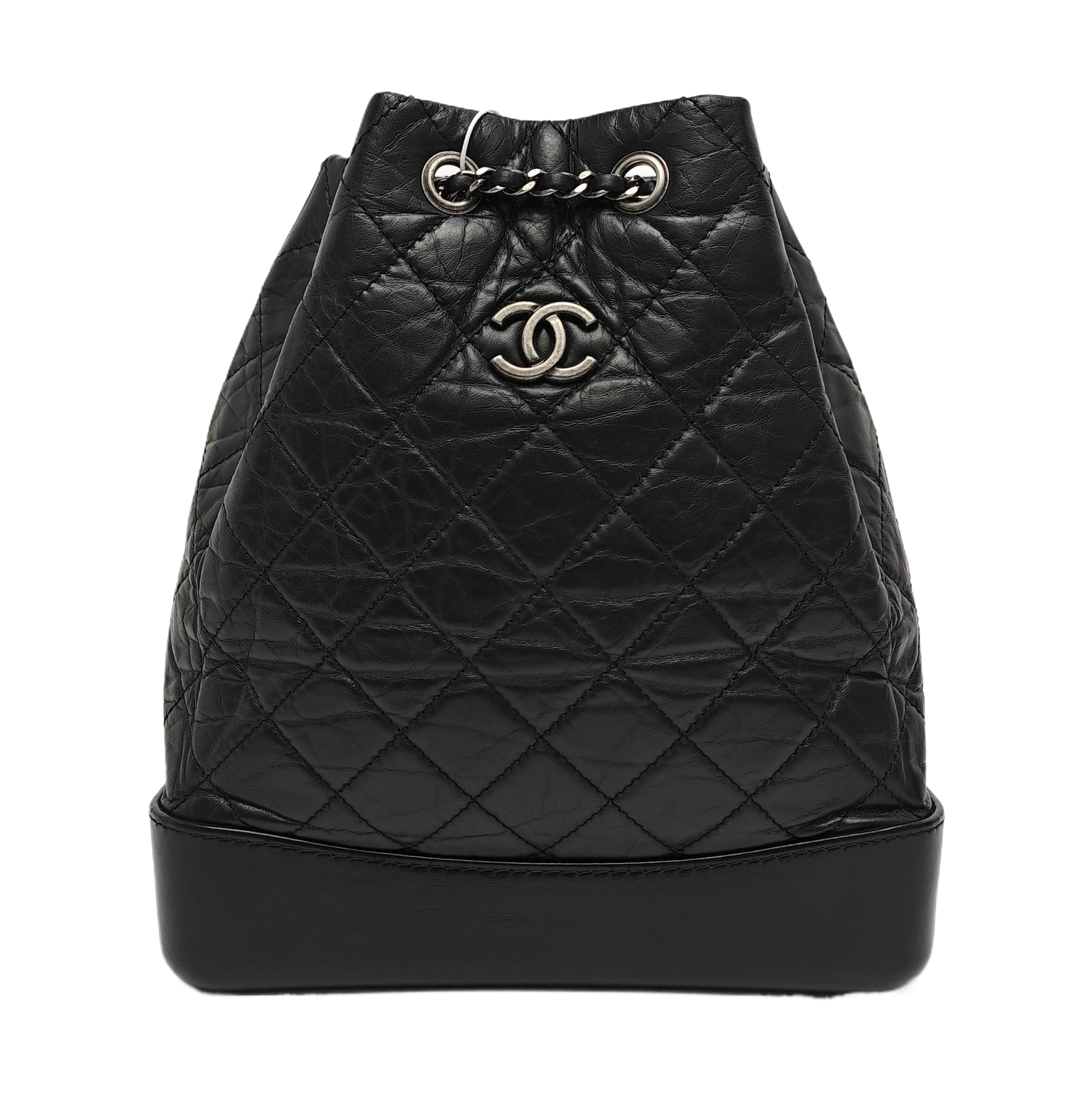 GABRIELLE Large Quilted Calfskin Black