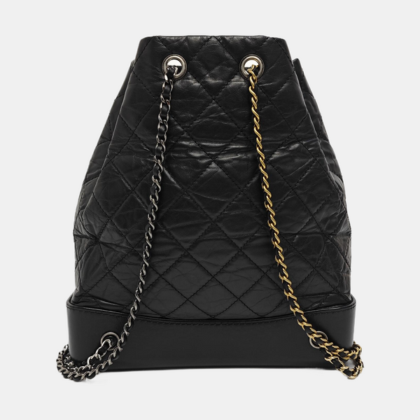 GABRIELLE Large Quilted Calfskin Black