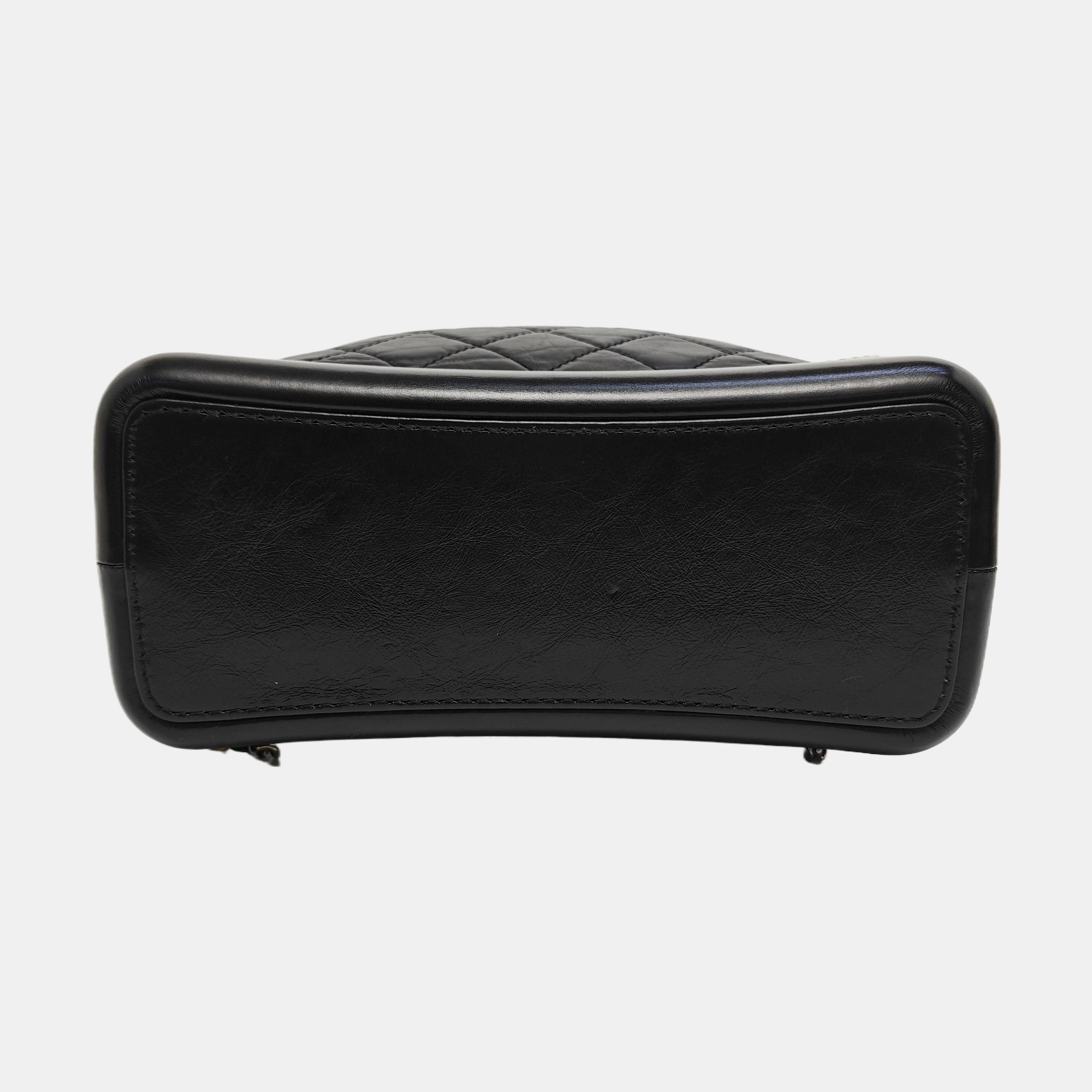 GABRIELLE Large Quilted Calfskin Black