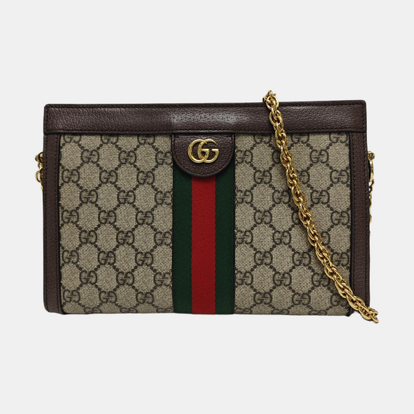 Authenticated pre-owned  Ophidia Small Monogram Coated Canvas Beige - Crossbody Bag at Looply