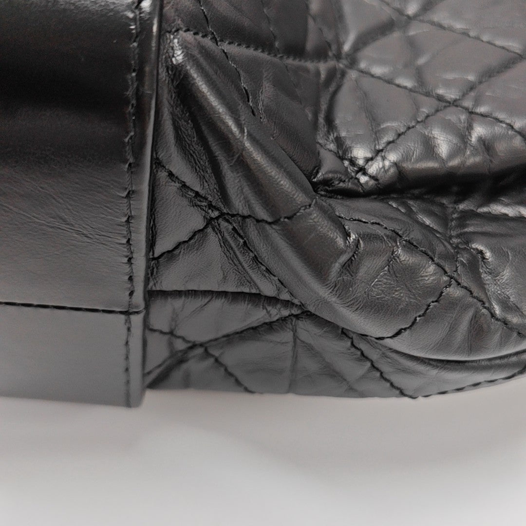 GABRIELLE Large Quilted Calfskin Black