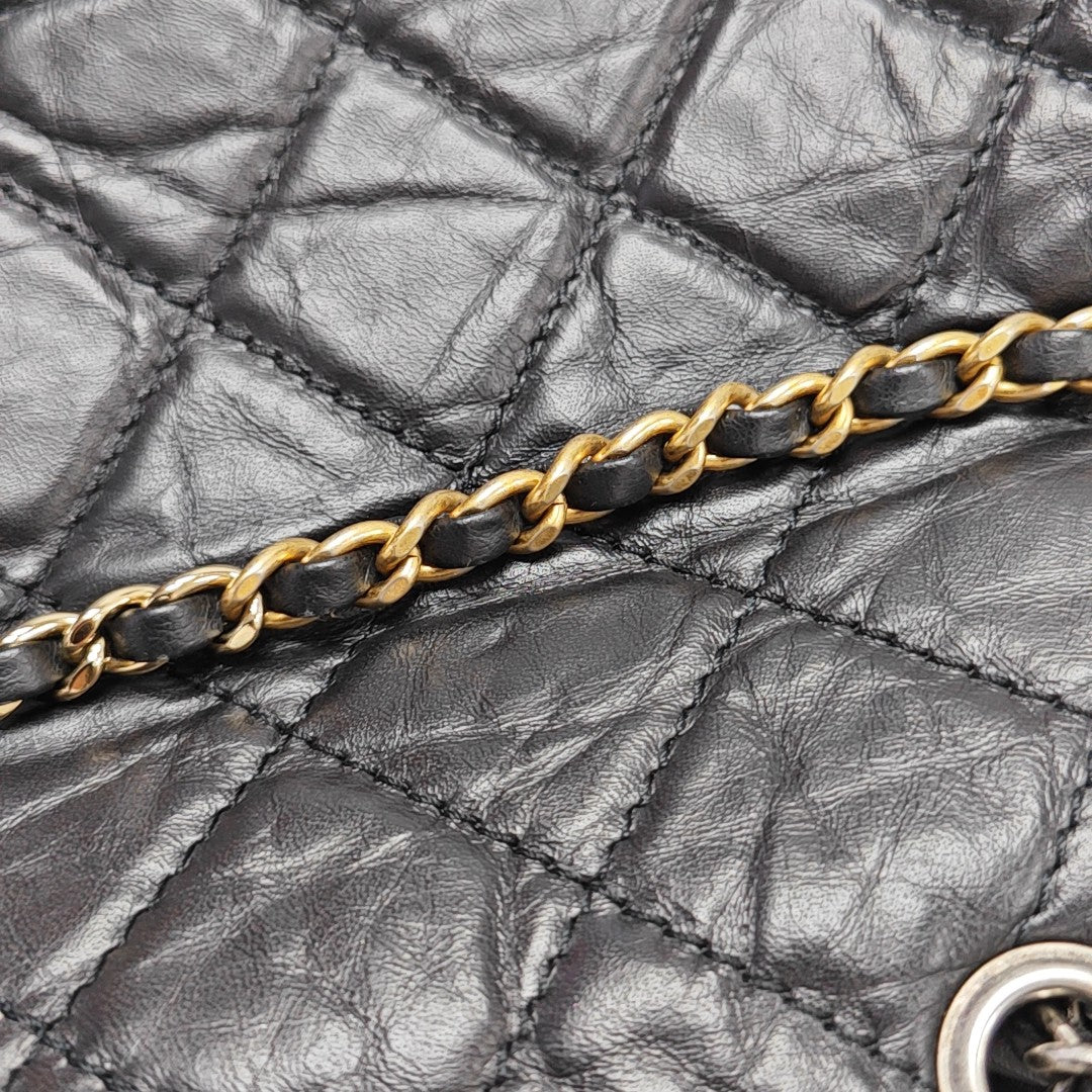 GABRIELLE Large Quilted Calfskin Black