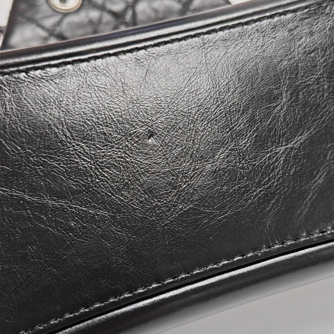 GABRIELLE Large Quilted Calfskin Black