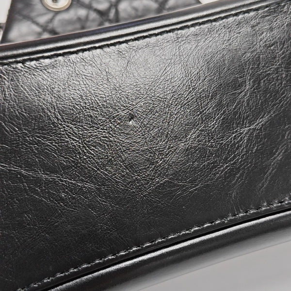 GABRIELLE Large Quilted Calfskin Black