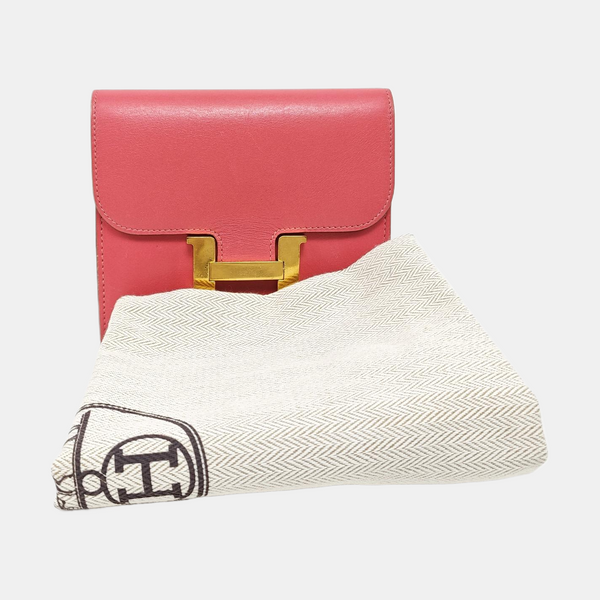 Authenticated pre-owned  Constance Box Calf Pink Wallet - Wallet at Looply