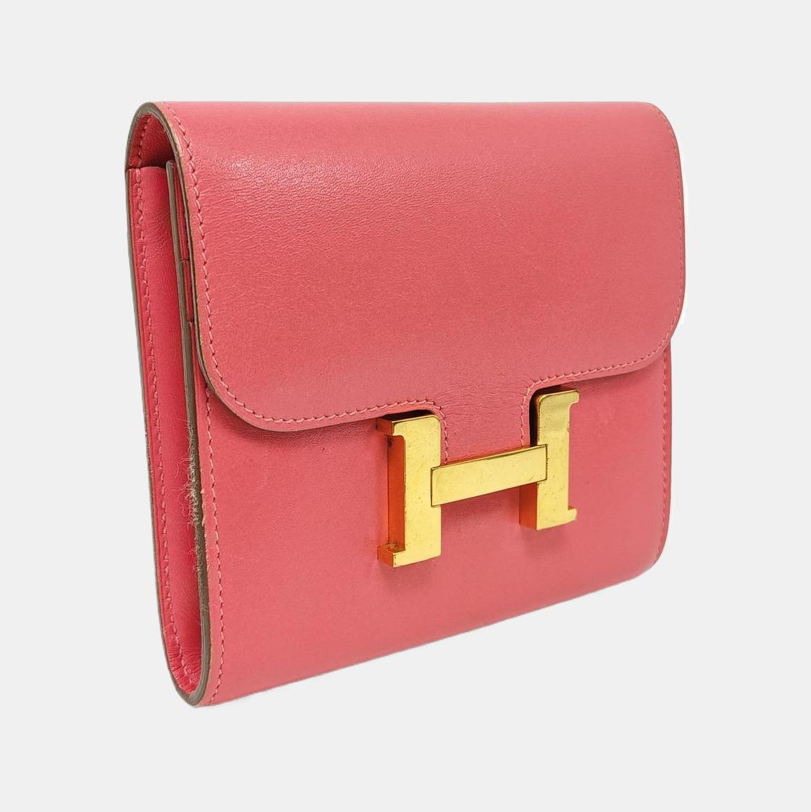 Authenticated pre-owned  Constance Box Calf Pink Wallet - Wallet at Looply