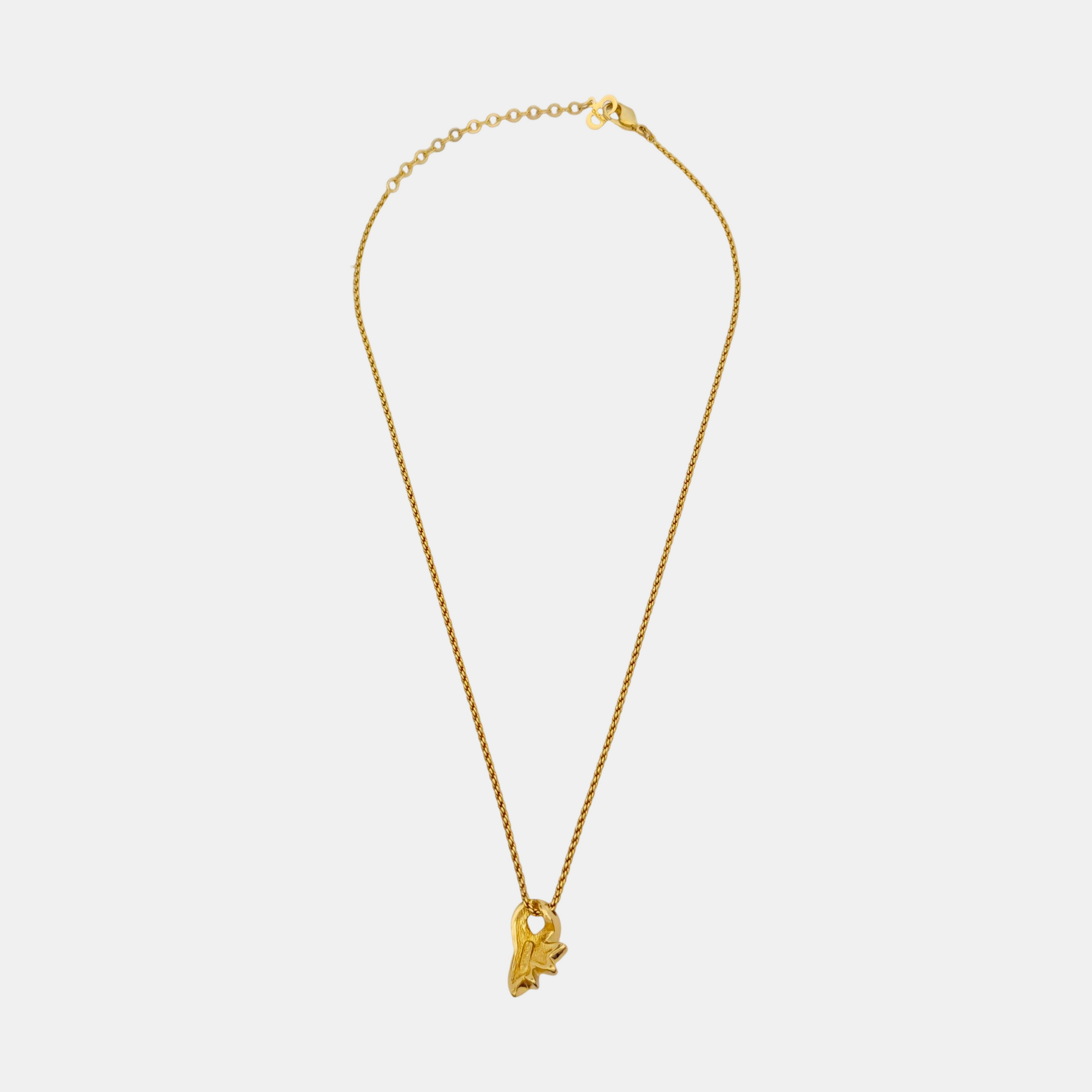 Authenticated pre-owned  Vintage Crystal Bow Pendant Necklace Gold-tone Metal Necklace - Necklace at Looply