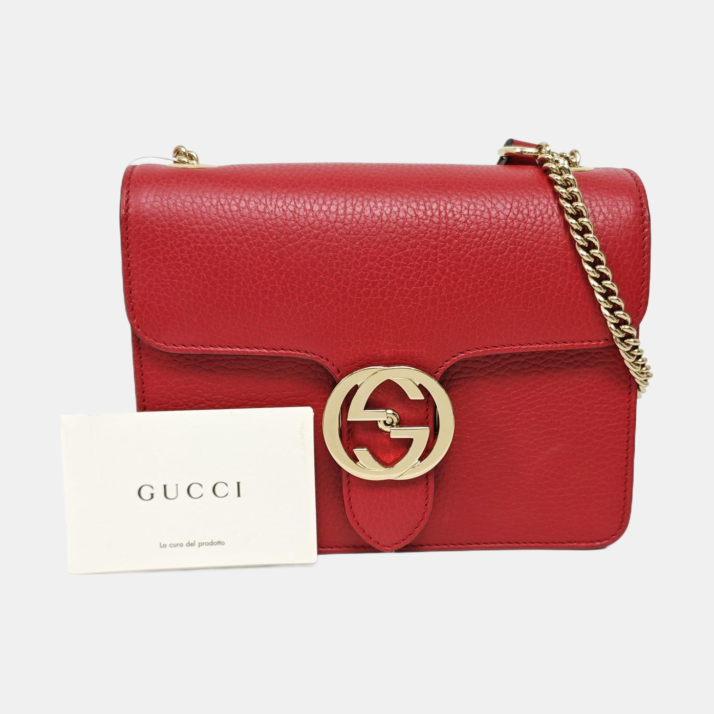 Authenticated pre-owned  Interlocking G Small Calfskin Red - Crossbody Bag at Looply