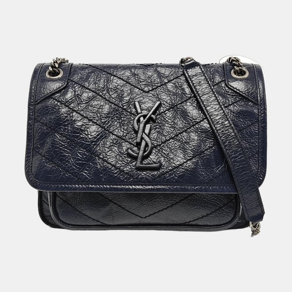 NIKI Small Chevron Calfskin Blue